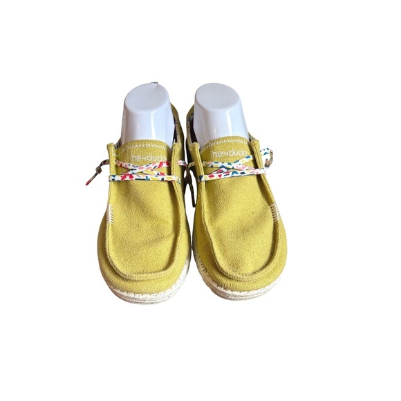 Hey Dude Shoes - Hey Dude Women's Slip-On Yellow Canvas Shoes